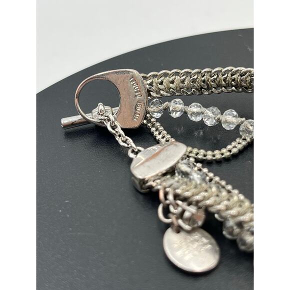 Henri Bendel Vintage Multistrand Silver-tone Clear Crystal Chain Toggle Bracelet - Picture 3 of 10